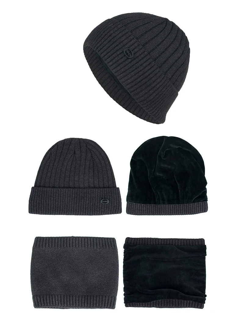 2 шт Шерсть Мужская/женская теплая шерстяная шапка хлопок Skullies Beanies ветрозащитная вязаная шапка, сезон осень-зима Кепка унисекс с шарфом