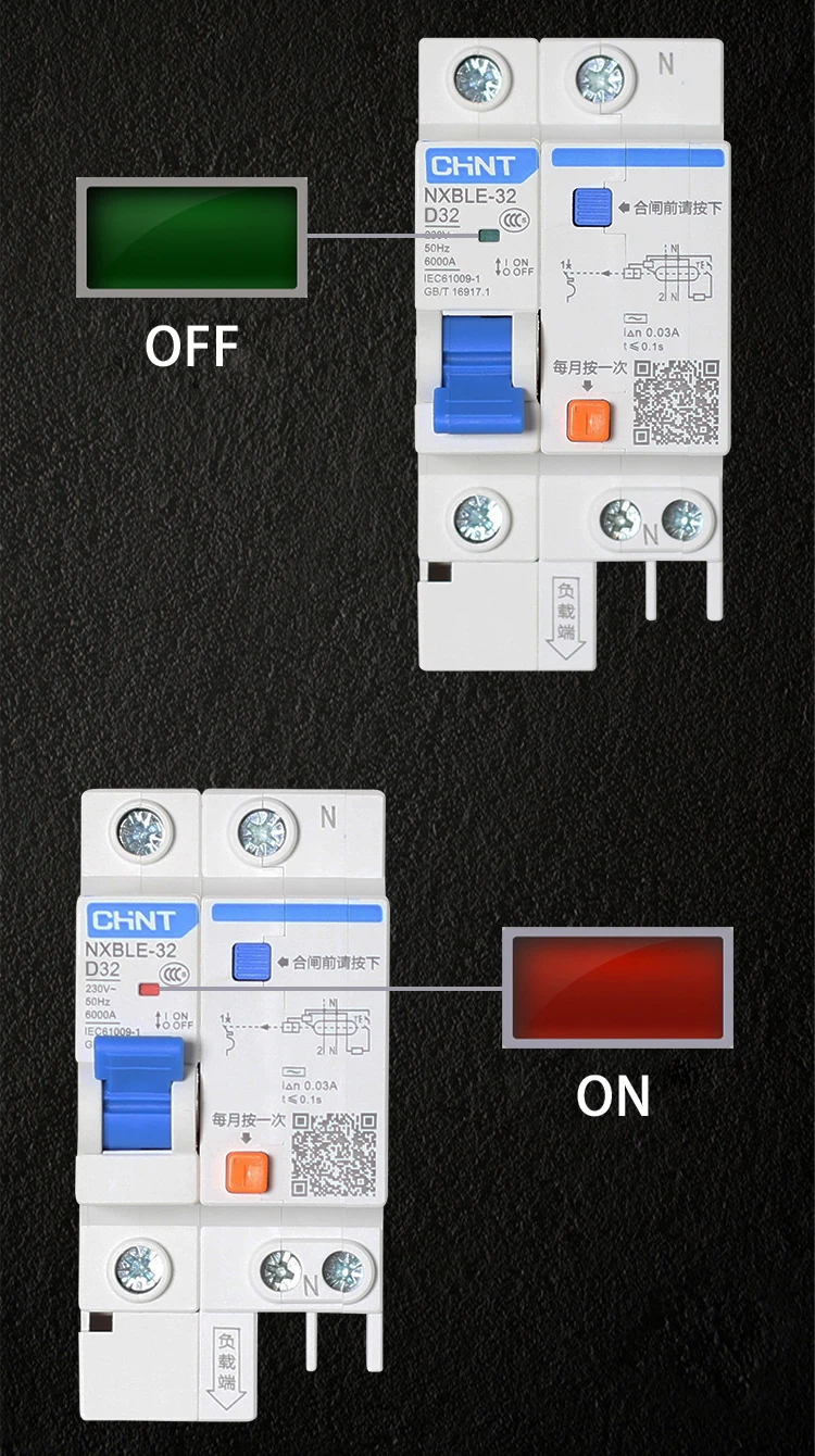 CHINT AC230/400 V NXBLE-32 4P остаточный ток устройства D 6 10 16 20 25 32A Тип D прерыватель цепи при утечке на землю