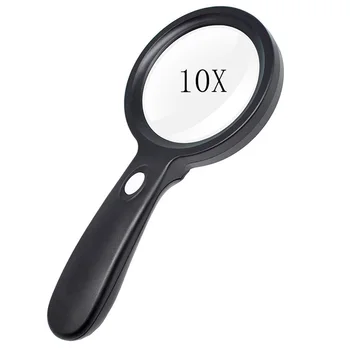 

Lighted Magnifying Glass-10X Handheld Reading Magnifying Glass with 12 LED Lights for Seniors & Kids- Magnifying Lens for Senior