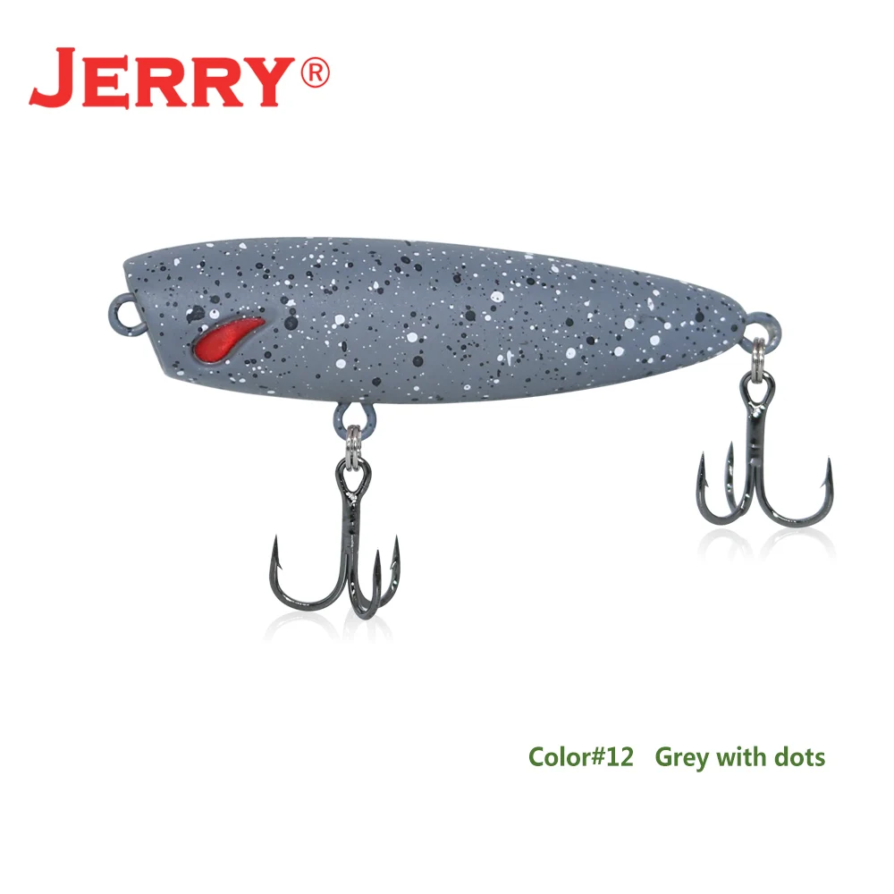 Jerry 1 шт., 5 см, 3,7 г, плавающая УФ-цветная заглушка, сверхлегкая форель, жесткая пластиковая рыболовная приманка - Цвет: Grey with dots