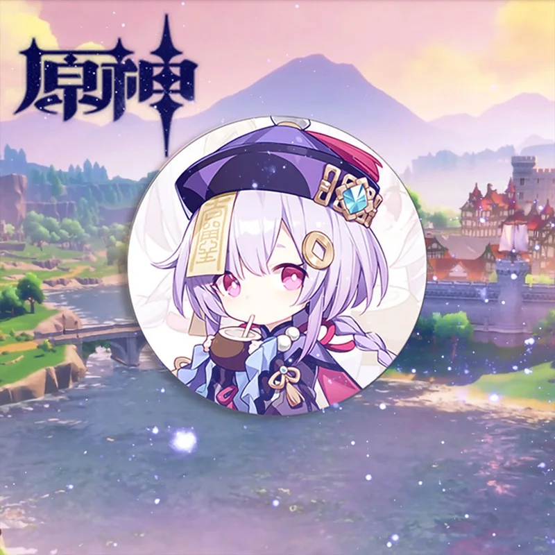 Free Shipping 58mm Online Game Genshin Impact Brooch Pin Cosplay Badge Accessories For Clothes Backpack Decoration Gift