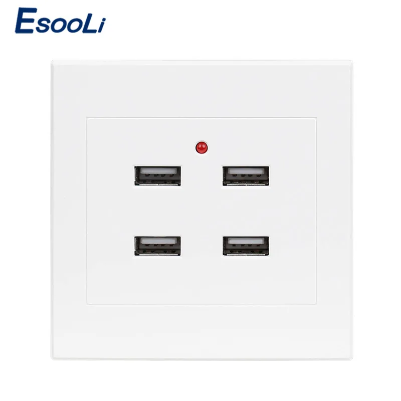 110-250 В настенный Мощность разъем 2/3/4/6 для смартфона с usb-портом Индукционная зарядка Порты и разъёмы для мобильных устройств 5V 1,0-3.5A Выход Пластик Панель - Тип: 4 USB Ports