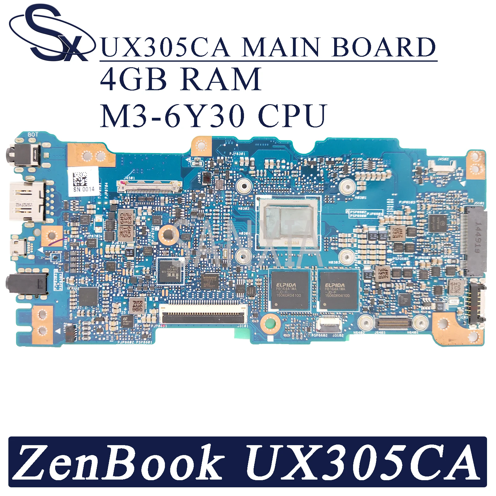 Материнская плата KEFU UX305CA для ноутбука ASUS ZenBook UX305C оригинальная материнская 4 ГБ