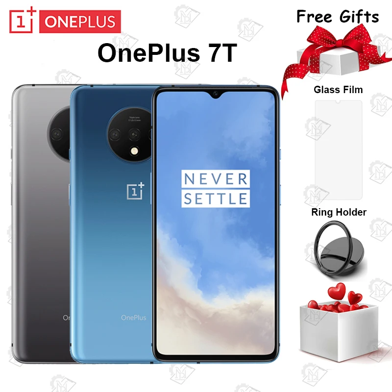 OnePlus 7T мобильный телефон 8 Гб 128 ГБ 6,55 дюймов AMOLED экран Snapdragon 855 Plus Восьмиядерный 48мп Тройная камера NFC UFS 3,0 смартфон