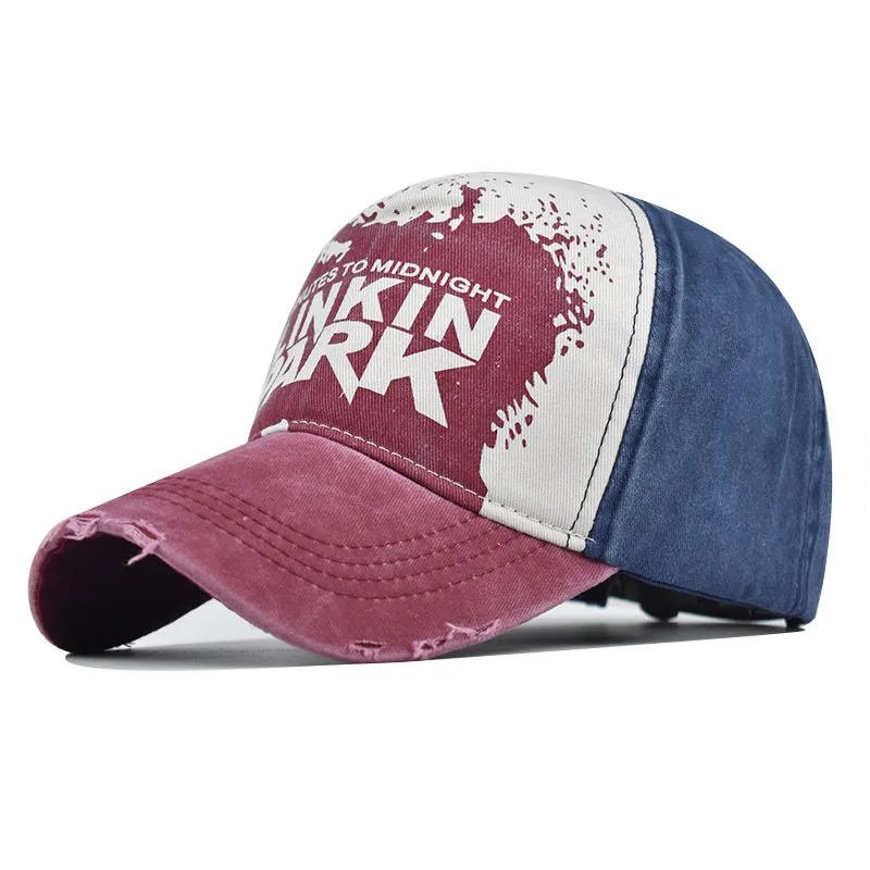 

Cotton Washed Baseball Cap Men and Women Korean Style Casquette British Worn Outdoor Denim Printed Retro Hat