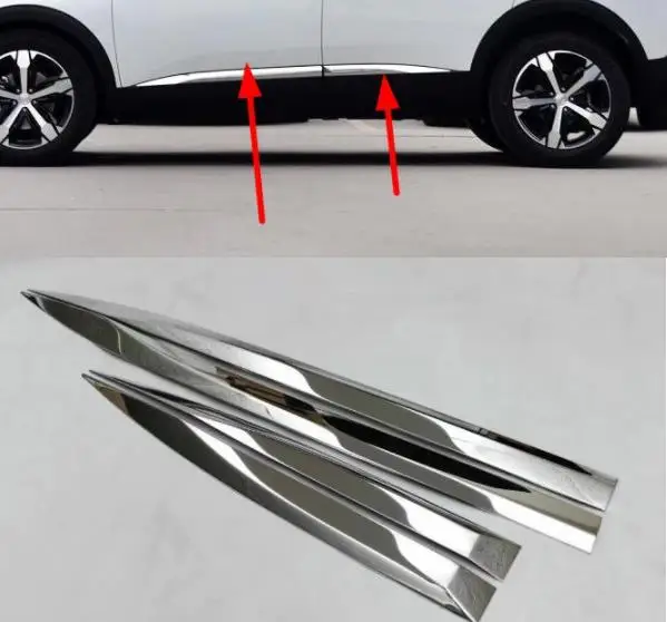 Высокое качество для peugeot 3008/4008 автомобильный детектор из нержавеющей стали боковой двери тела отделка палочки, рейки литья 4 шт