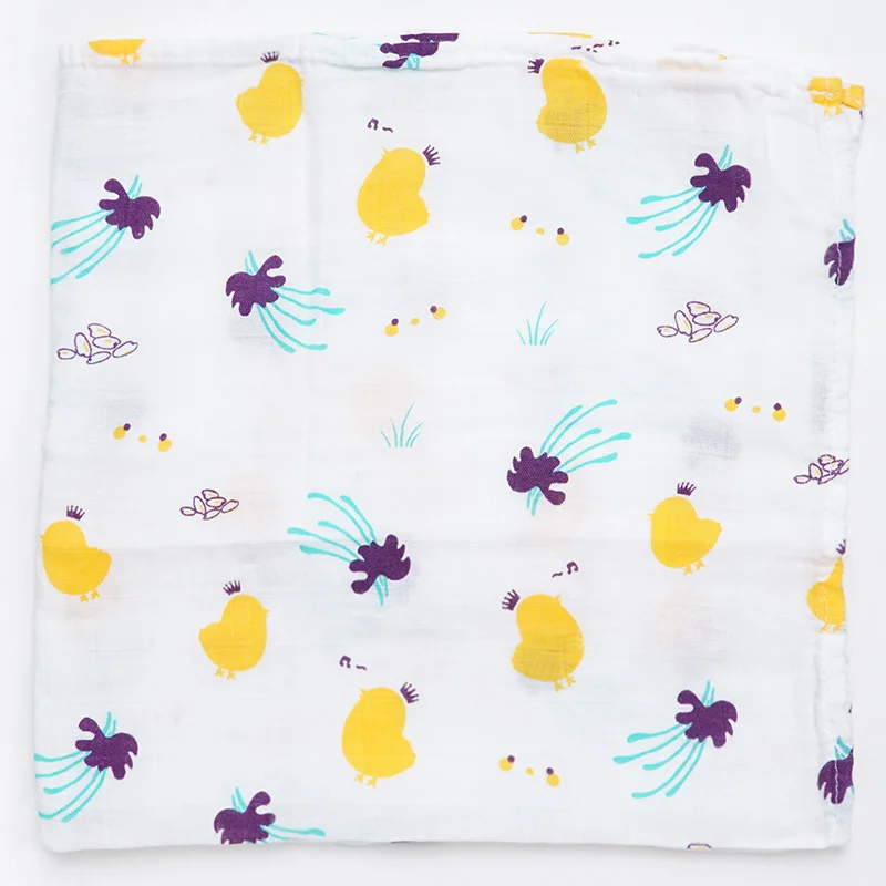 Многофункциональное Пеленальное Одеяло из муслина для новорожденных Мягкие нагрудники в виде банданы для новорожденного бамбуковый хлопковый Детский шарф - Цвет: The chicken