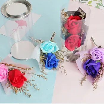 

Valentine's Day Galaxy Rose with Lights Artificial Floral Soap Flower Bouquet For Anniversary