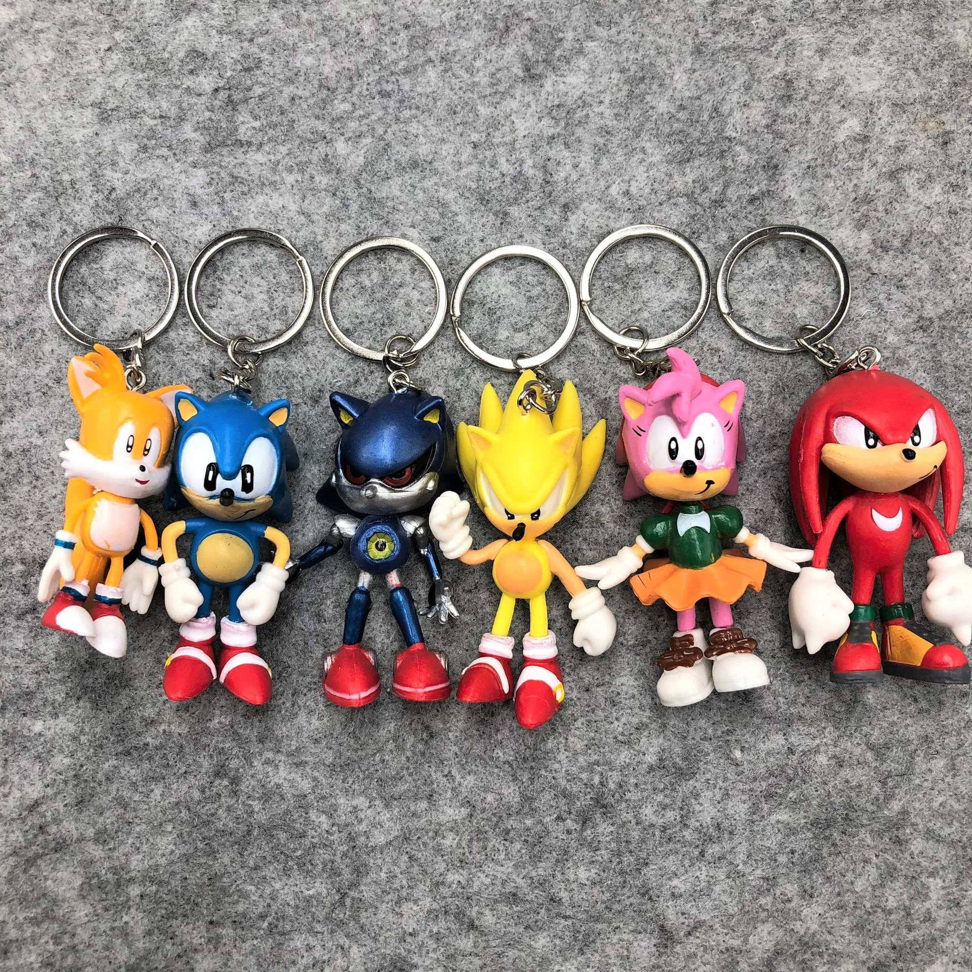 Sonic брелок 6 шт./лот 5 см ПВХ фигурка брелок с игрушкой модель игрушки для детей на день рождения Рождественский подарок