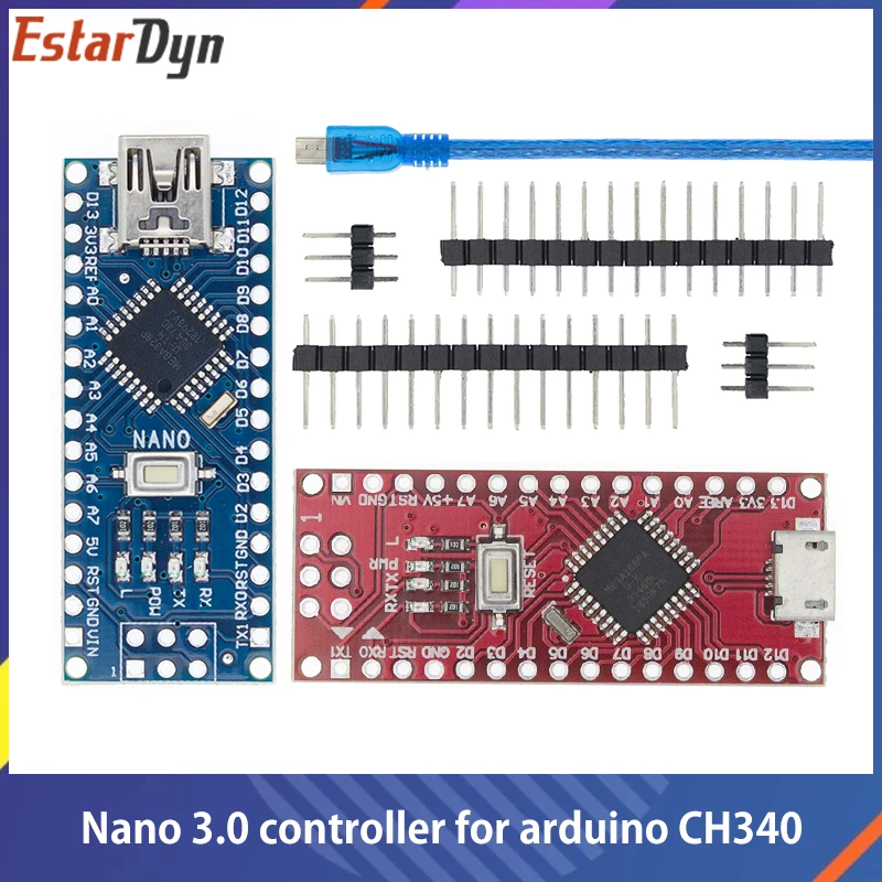 Совместимый контроллер Nano v3.0 для Arduino с загрузчиком USB драйвером CH340 16 МГц