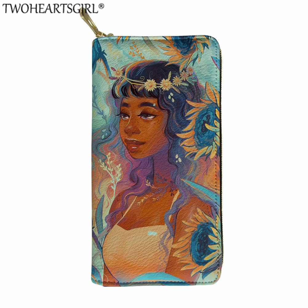 Twoheartsgirl африканские девушки печатных женские кошельки из искусственной кожи кошелек женский клатч кошелек длинный держатель для карт женские сумки для денег - Цвет: YY2679Z21