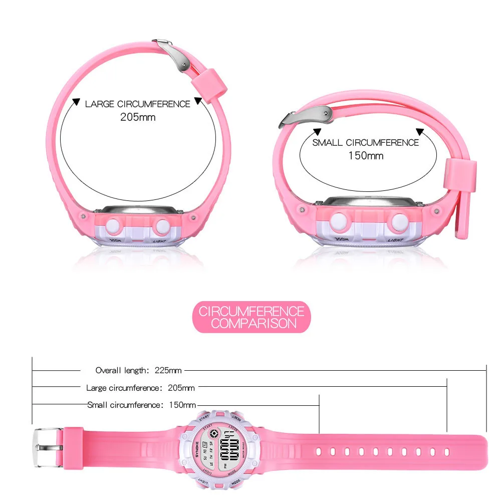 Горячие детские часы для девочек 50 м водонепроницаемый цифровой светодиодный спортивные часы дети будильник Дата часы подарок reloj Цифровой hombre Reloj Deportivo