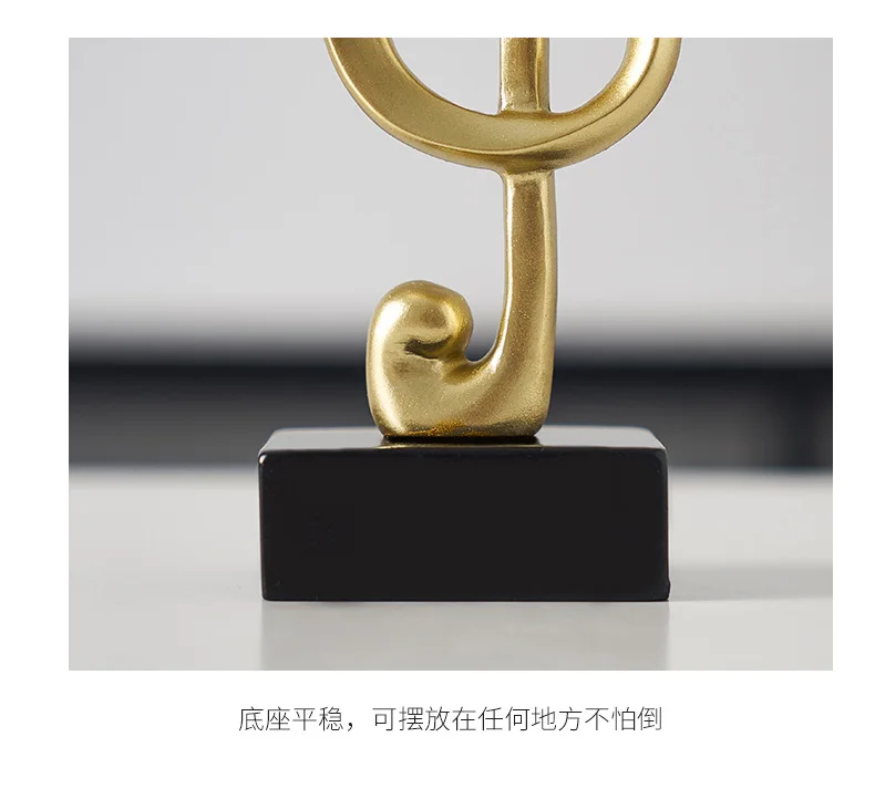 home decor accessories figurine decorative art statuette Golden musical note Handicraft Living Room Wine Cabinet Desk Ornaments