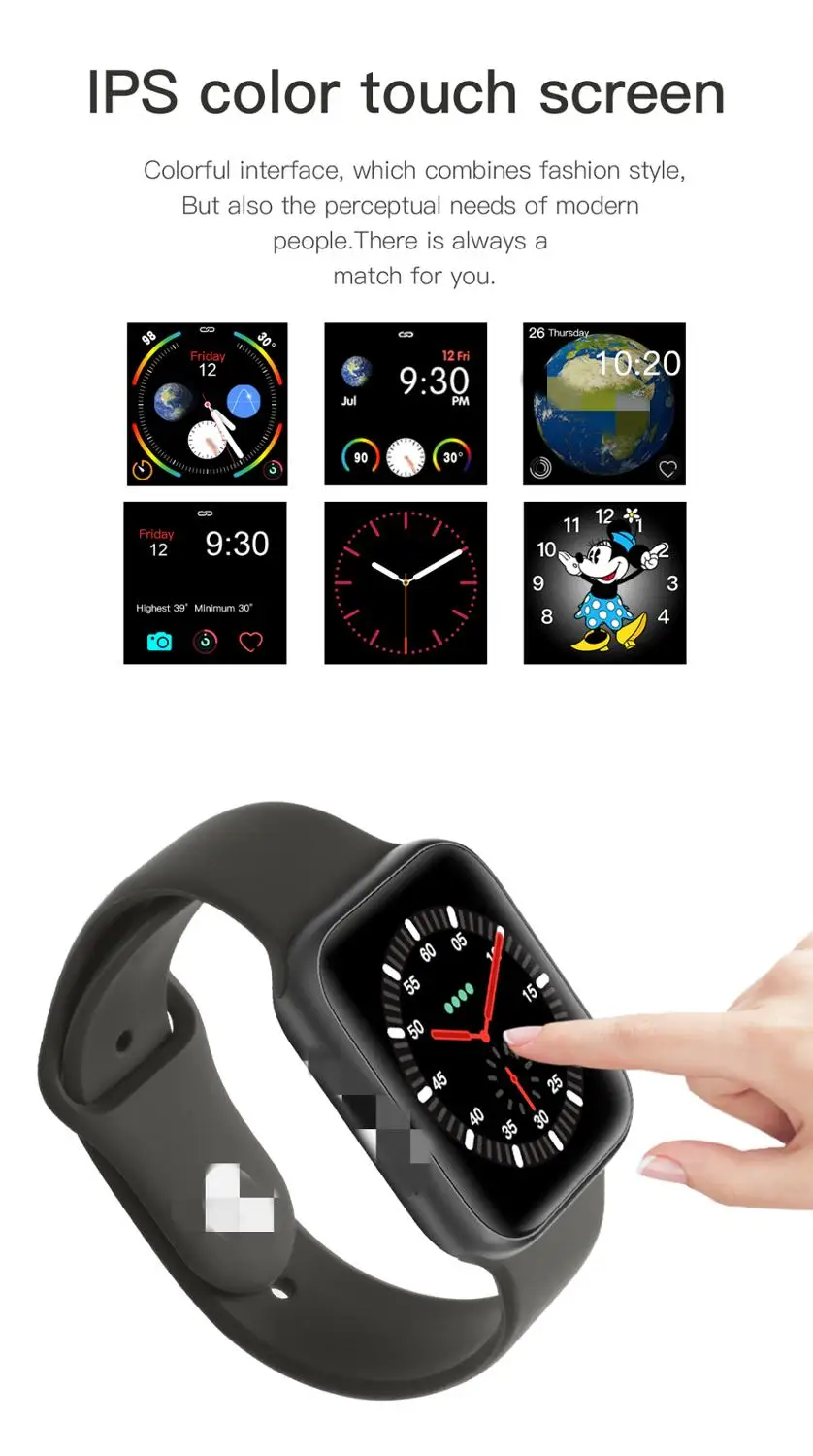

IWO11 smart watch GPS waterproof Series 5 heart rate alarm clock weather for Android IOS smart watch not Apple 5 watchs PK IWO8