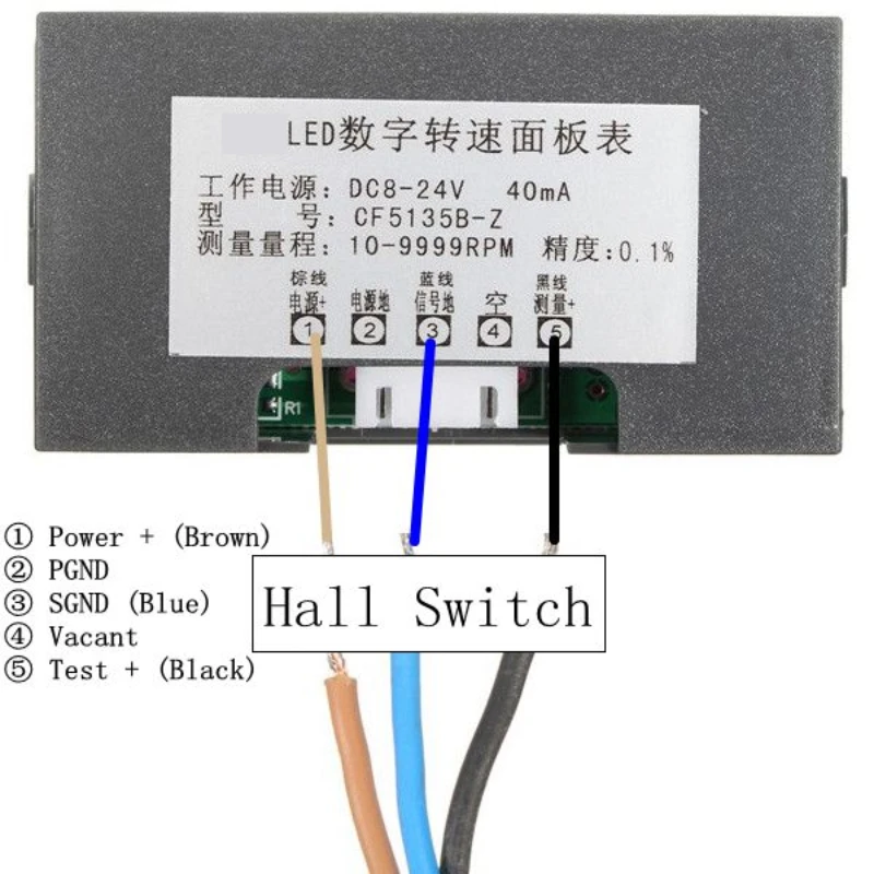 Walfront 4 Digital Green LED Tachometer RPM Speed Meter+Hall Proximity Switch Sensor NPN 