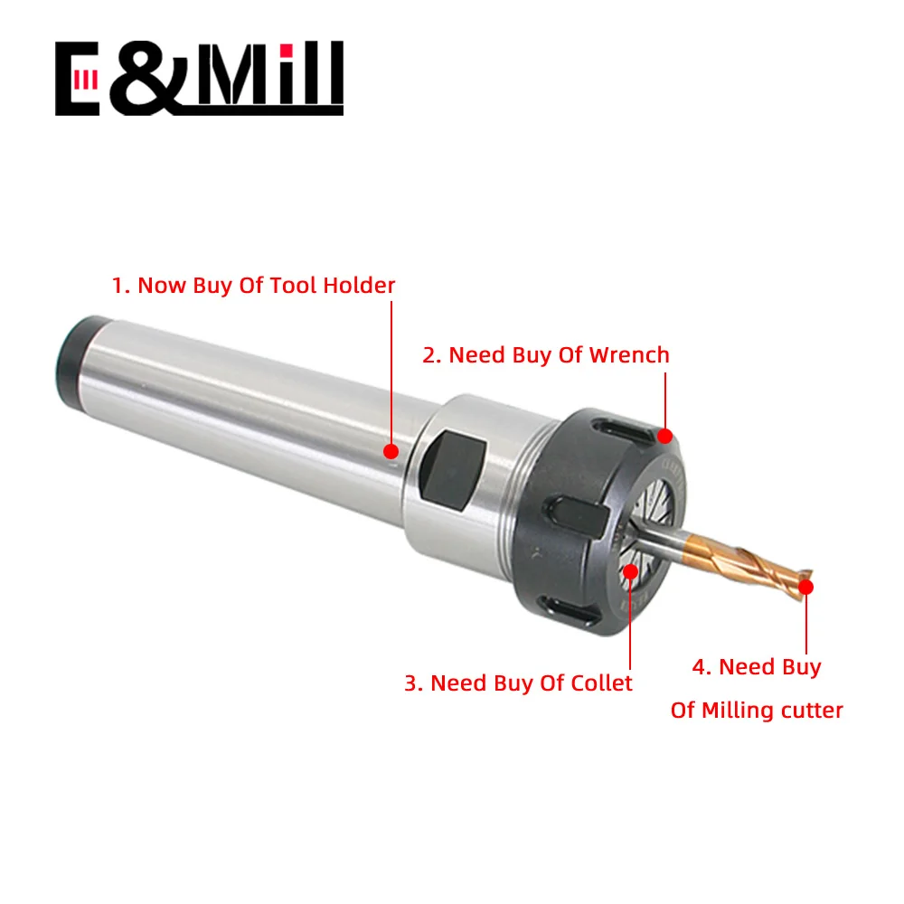 Suporte De Pinça Mt3 Er25 M12, Fresamento Cnc Fixo, Torneame