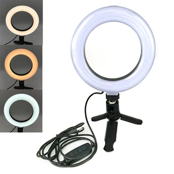 

Dimmable LED Studio Camera Ring Light Photographic LED Selfie Ring Light 16CM/26CM Fill Light for Makeup Video Live Studio