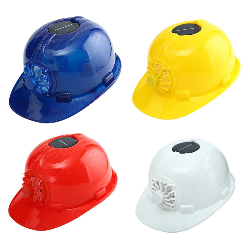 Safety Hard Hat with Solar Fan, Sun Protection Hat, Adjustable Waterproof Cap Style Vented Helmet for Work, Home Construction