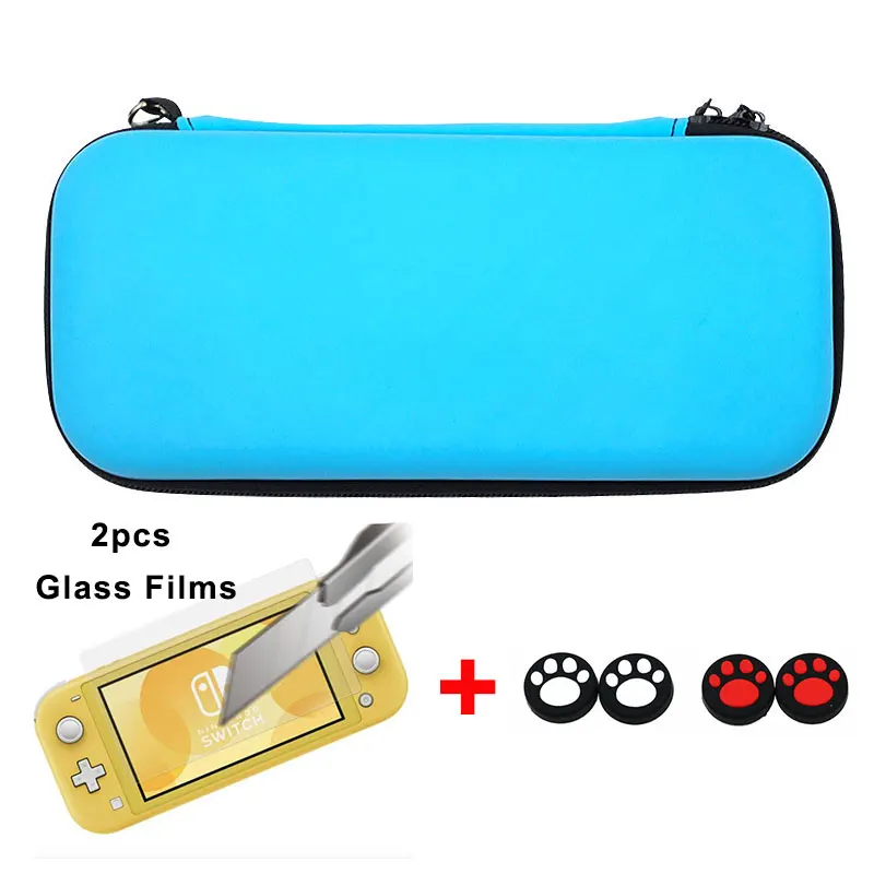 Blue Kit Сумка для переноски из искусственной кожи и ЭВА для nintendo Switch Lite, чехол с цветным водостойким покрытием, аксессуары для игр для nintendo Switch Mini - Цвет: Blue Kit