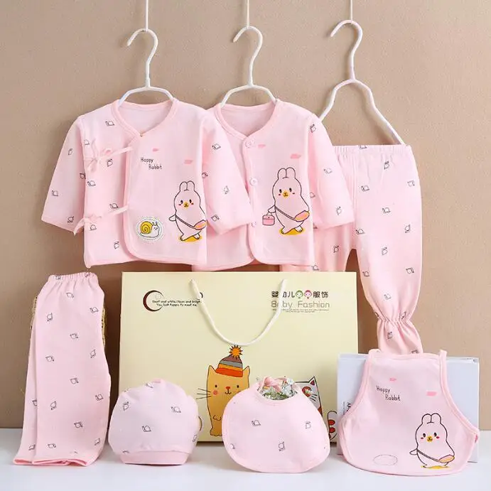 7 шт./компл. комплект одежды для новорожденных для детей для маленьких девочек и мальчиков Комплекты комплект одежды для маленьких девочек, комплект одежды из хлопка для детей 0-3 лет, M для малышей, одежда для девочек - Цвет: CJM028P