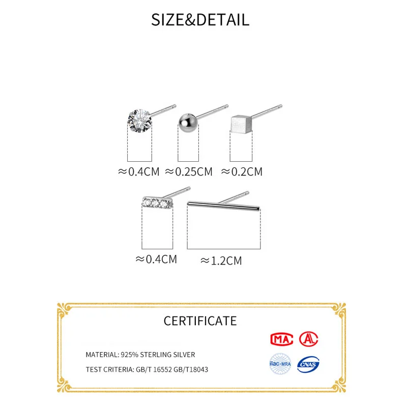 La Monada Stud Earrings For Women Silver 925 Minimalist One Set Fine Women Earrings In Jewelry Stud Earrings 925 Sterling Silver