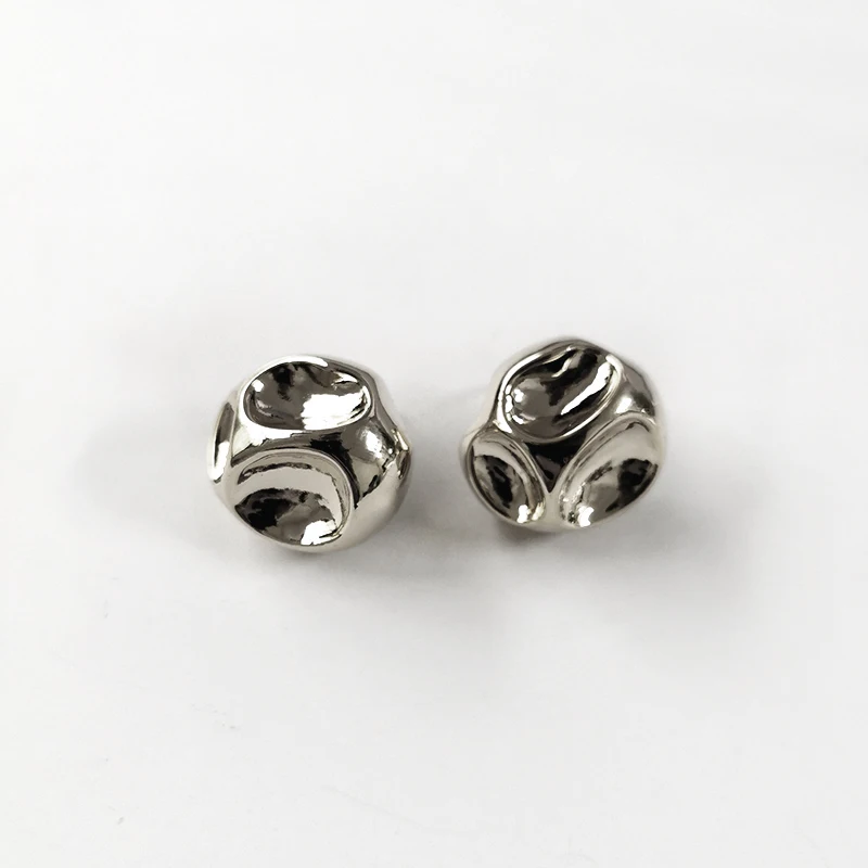 Silver 1 Pair Серьги-гвоздики Peri'sBox золотого и серебряного цвета, нестандартные серьги, полые круглые геометрические серьги для женщин, минималистичные серьги-гвоздики - Окраска металла: Silver 1 Pair