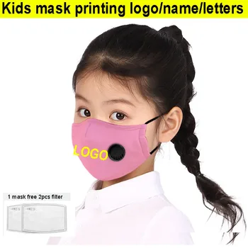 

Kids masks Printing LOGO Face Care PM2.5 mouth Mask anti dust masks Free filter Children Windproof Mouth-muffle Flu DIY NAME
