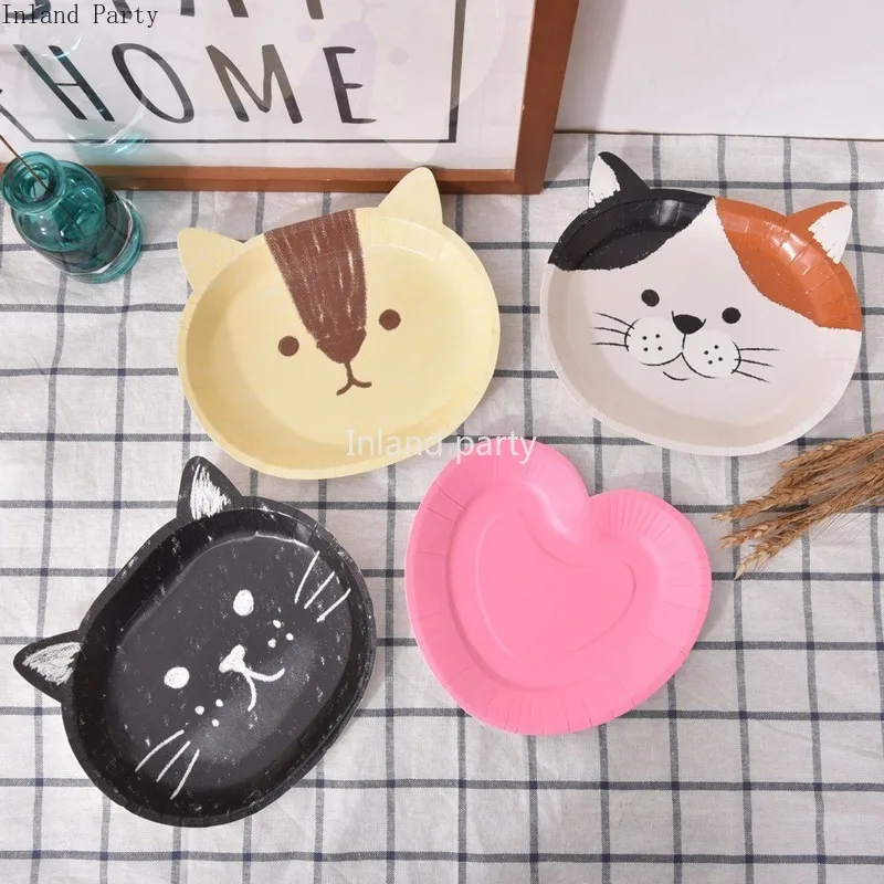 Akita animal dog plate Cat plate Disposable tableware set paper plate
