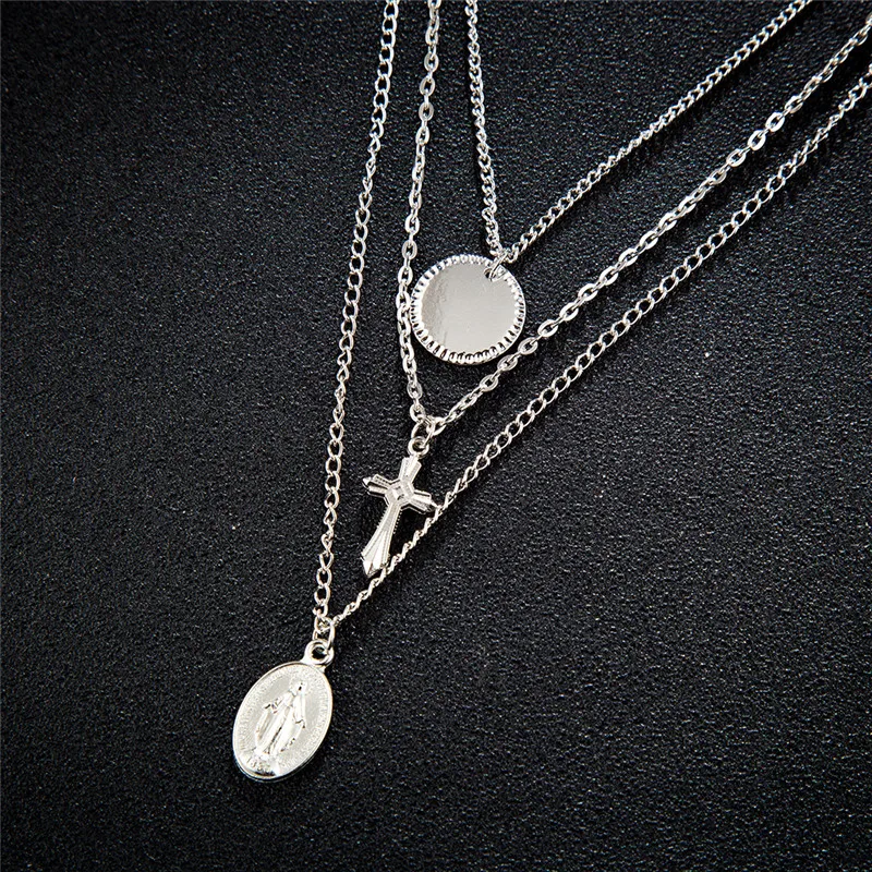 Tocona Charms Cross Moon Necklace Pendant Natural Crystal Stone Bohemian Shell Pineapple Heart Star Chain Chocker Women Jewelry - Image 6