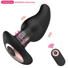 Radio-gesteuert Rotation Anal Plug Vibrator Männlichen Prostata-massagegerät 10 Geschwindigkeiten Vibrierender Butt-plug Dildo Anal Spielzeug Für Männer frauen