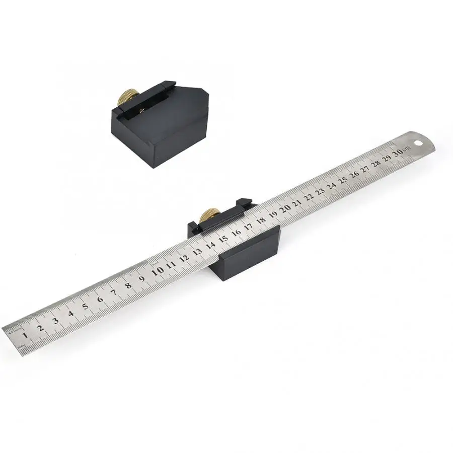 

Carpenter Supplies Protractor Angle Line Scriber Ruler Locator Positioning Block Woodworking Steel Ruler Escuadra De Carpintero