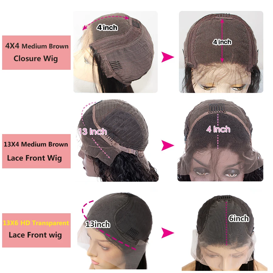Virgo 28 30 inch Brazilian Water Wave Lace Front Wig 13X6 Transparent HD Lace Front Human Hair Wig for Women 4X4 Closure