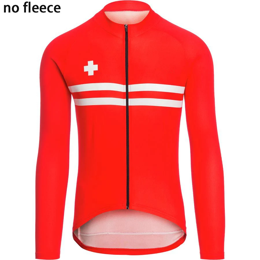 long sleeve Мужская зимняя одежда из флиса с длинным рукавом и без флиса, одежда для велоспорта красного, черного, синего, оранжевого, серого цвета - Цвет: long sleeve