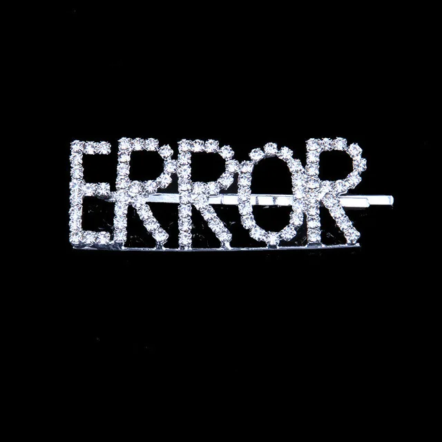 ERROR Новейшие стразы, буквы, волосы для женщин, уникальная заколка для волос, буквы из кристаллов, булавка для волос, знак BOSS для ювелирных аксессуаров - Окраска металла: ERROR