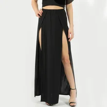 Сексуальные женские юбки модные однотонные сексуальные длинная юбка с разрезами женские пляжные повседневные Летние повседневные юбки для отдыха