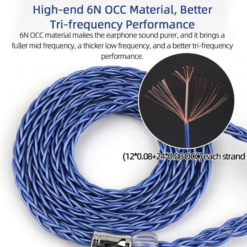 NICEHCK ケ－ブルセット Nicehck bluecomet-ハイエンドヘッドセットケーブル,8コア,6n