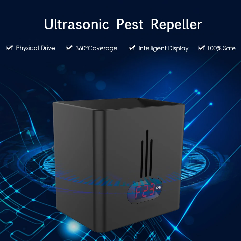 

Ultrasonic Pest Mice Repeller Mosquito Electronic Bug Rat Spider Cockroach Insect Repellent with LCD Display LED Night Light