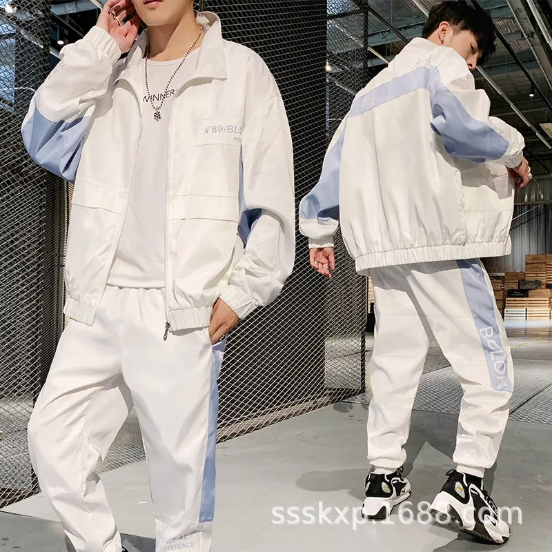 

Spring And Autumn Men Two-Piece Casual Korean-style Trend on Clothes Couples Sports Hoodie Suit Coat Fashion