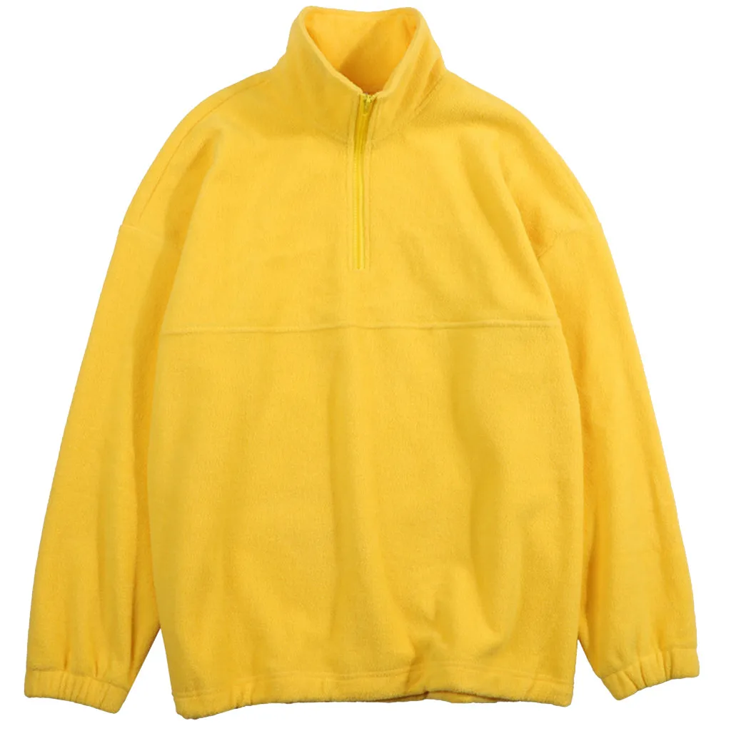 Новые мужские свитшоты Chamsgend осень-зима, Повседневная Верхняя одежда на молнии, флисовая верхняя одежда с воротником-стойкой, пуловер, медиаcremallera - Цвет: Yellow