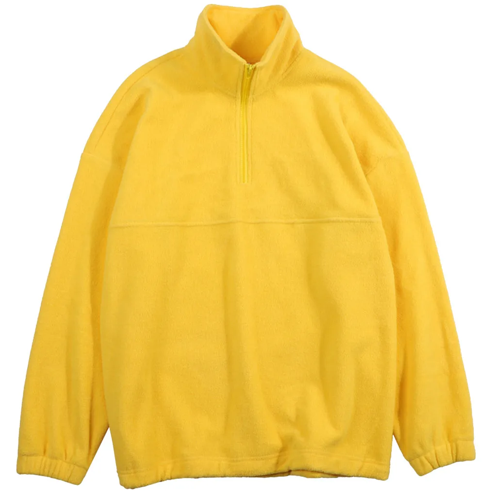 Yellow Новые мужские свитшоты Chamsgend осень-зима, Повседневная Верхняя одежда на молнии, флисовая верхняя одежда с воротником-стойкой, пуловер, медиаcremallera - Цвет: Yellow