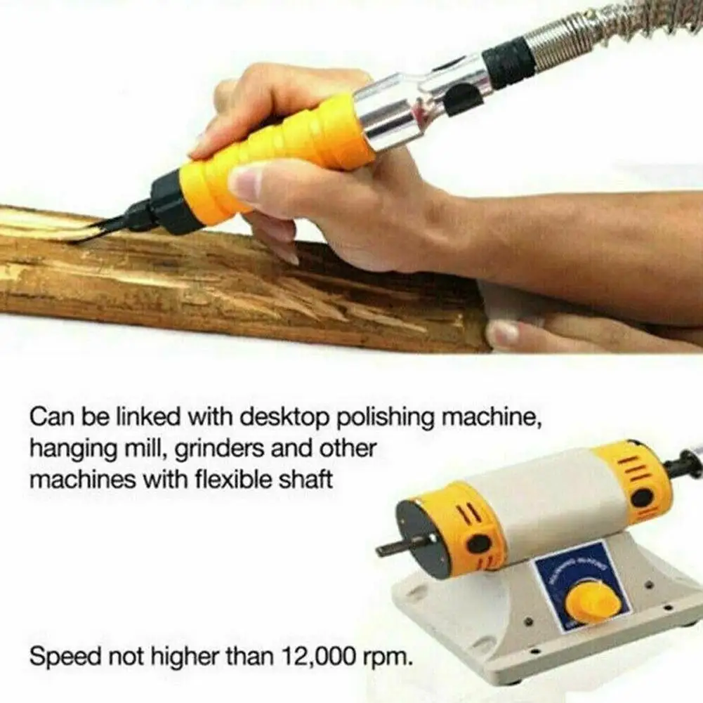 Steel Electric Carving Machine Chisel Tool Kit with 5 Blades Wrench Flexible Shaft Woodworking Carpenter Tools | Инструменты