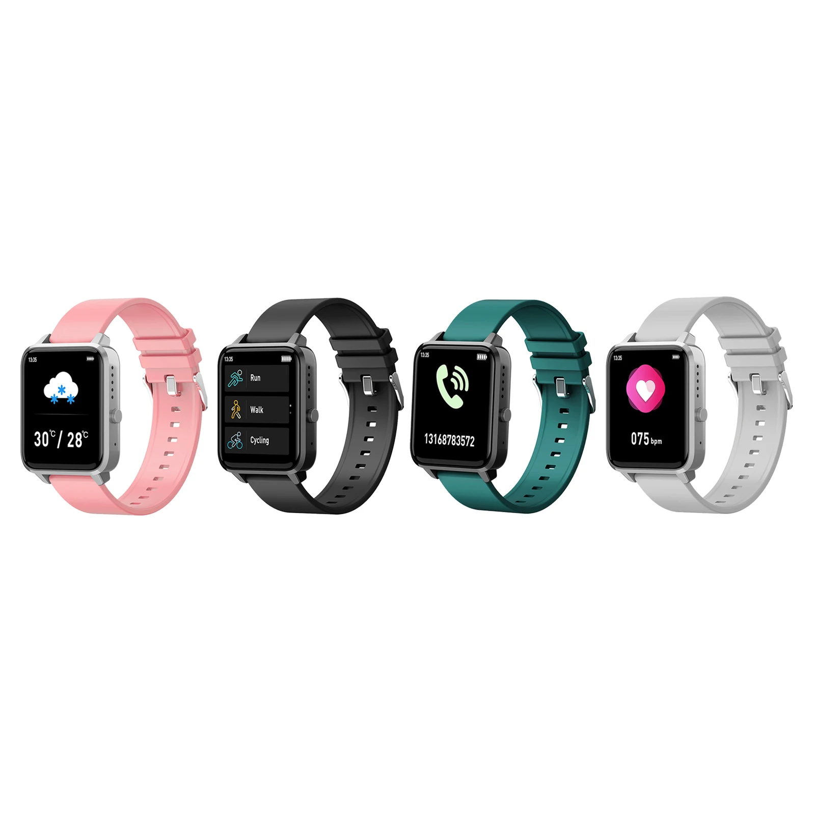 Women Men Smart Watch For Android Watch IP67 Waterproof Heart Rate Blood Pressure Smartwatch P68