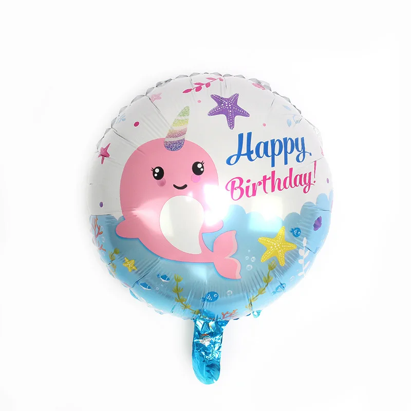 18inch PK whale 50 шт. 18 дюймов Единорог воздушные шары в виде дельфинов аквариум океан Акула счастливый день рождения вечерние украшения детский душ КИТ точки globos - Цвет: 18inch PK whale