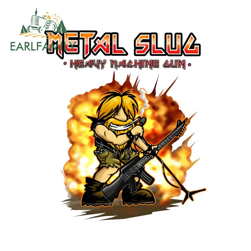 Earlfamily 13Cm X 11.1Cm Per Metal Slug Heavy Machine Gun Adesivi Per Auto Vinile Car Wrap Decalcomanie Camper Snowboard Antigraffio