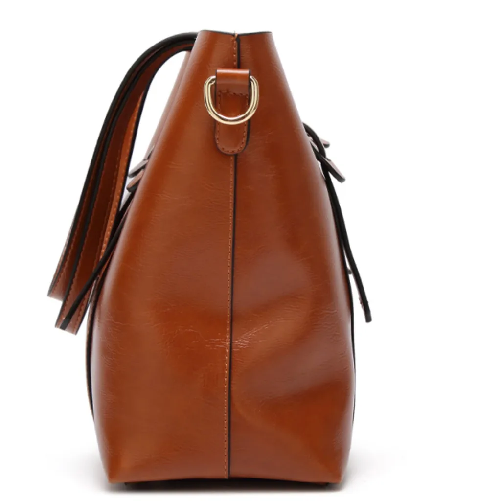 30#Fashion Women’s Solid Color Large Capacity Leather Handbag Travel Bag shoulder bag women sac bandouli re femme