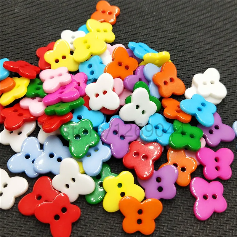 50pcs/pack 10*13mm butterfly Plastic Button Sewing Buttons Craft Doll Kid Appliques | Дом и сад