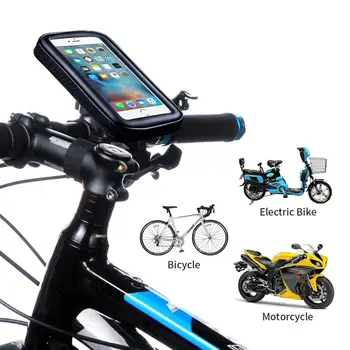 

Motorcycle Support Phone Holder Waterproof Case 360 Rotation Holder for iPhone XS Max XR 5 6 7 8Plus Phone stand Bicycle Bracket