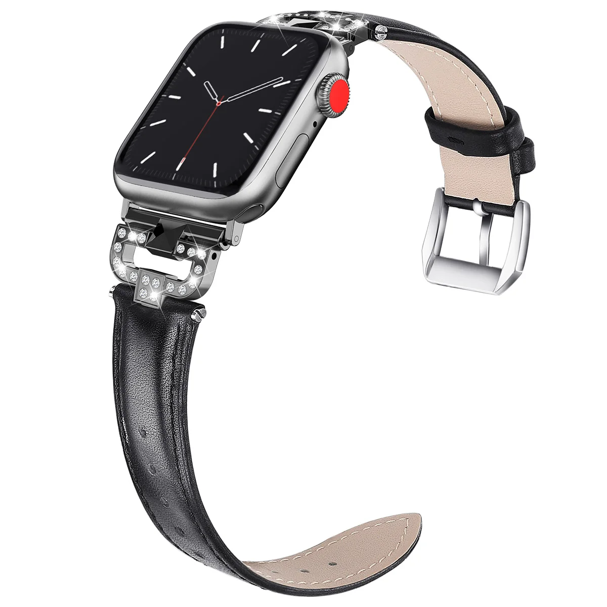 Кожаный браслет-петля для Apple Watch Series 5, 4, 40 мм, 44 мм, женский браслет-ремешок для iWatch 38 мм, 42 мм, серия 3, 2 - Цвет ремешка: black