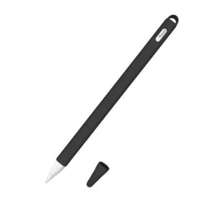 Цветной мягкий силиконовый совместимый для Apple Pencil 2/1 чехол совместимый для iPad планшета стилус защитный чехол - Цвета: For Pencil 2 Blcak