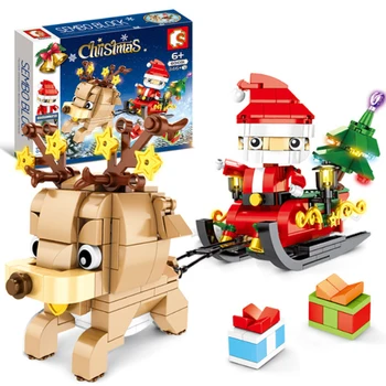 

Puzzle Assembled Children's Toys Christmas Series Sleigh Elk Santa Parent-child Interactive Communication Toy 01091